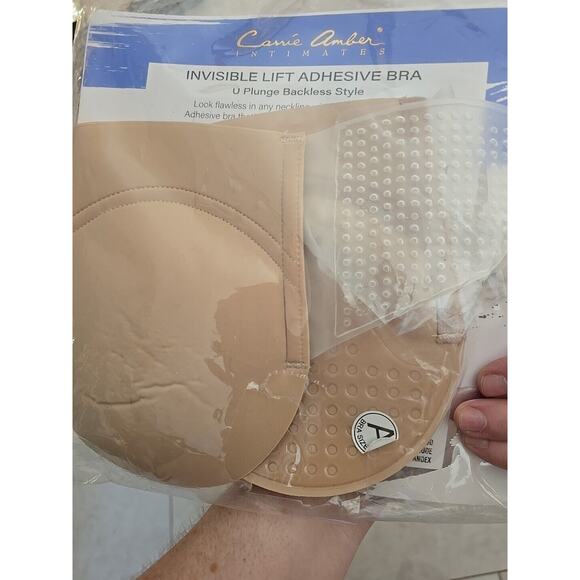 NEW Carrie Amber U-Plunge Backless Style Invisible Lift Adhesive Bra Size A Cup - Picture 4 of 4